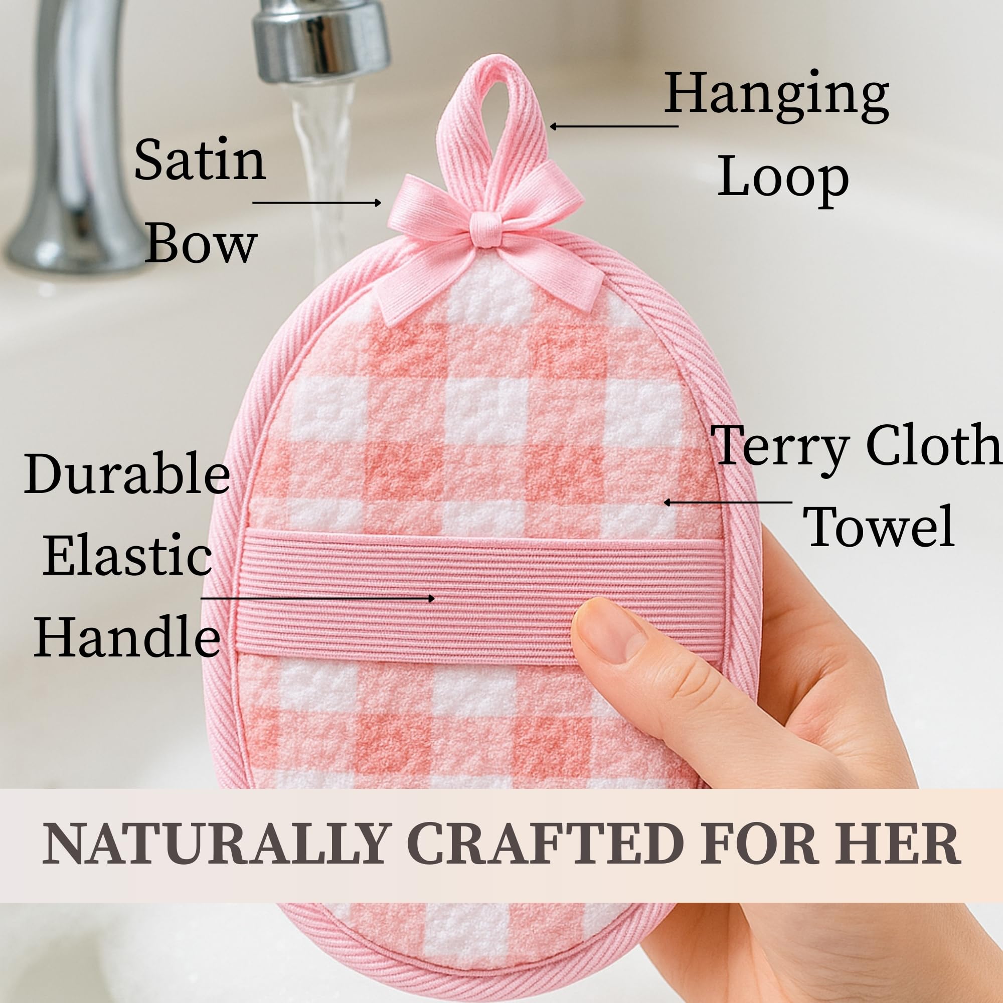 SERRENTO Egyptian Natural Loofah Exfoliating Body Scrubber for Face, Body and Back