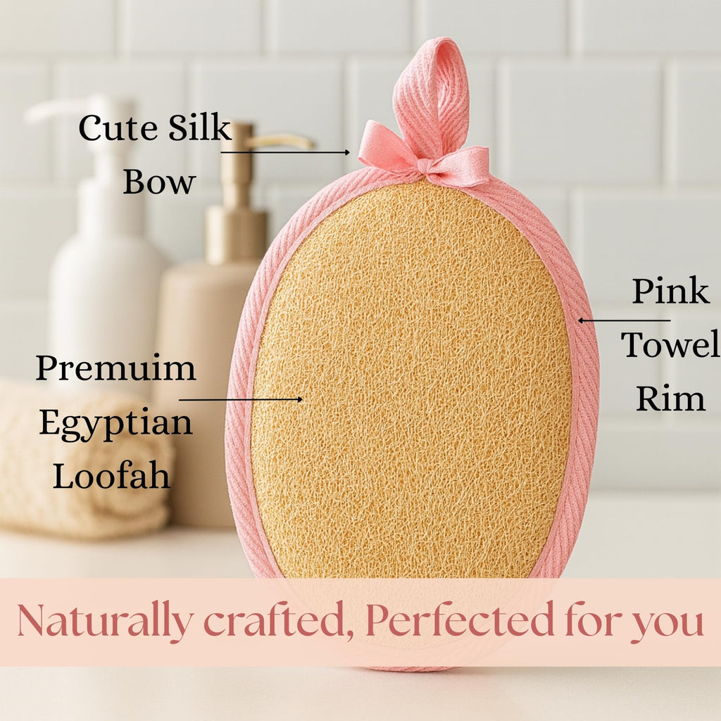SERRENTO Egyptian Natural Loofah Exfoliating Body Scrubber for Face, Body and Back
