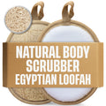 SERRENTO Egyptian Natural Loofah Body Scrubber Pads, Double Sided Luffa Sponge for Women and Men, Deep Scrubbing Shower Face Back and Body, Loofa Luffah Exfoliation Pads – 6.9x4.7 Inches, 2 Pack