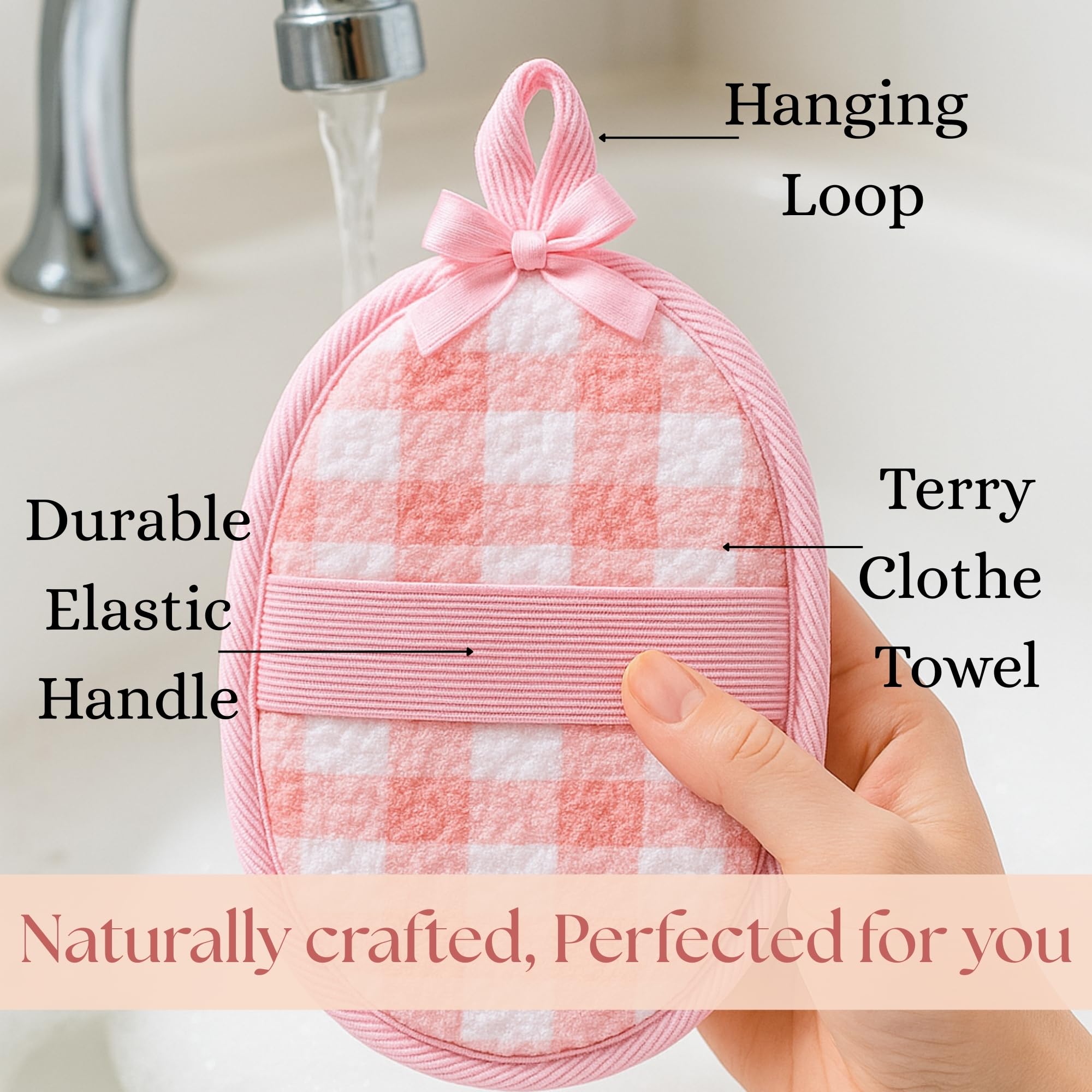 SERRENTO Egyptian Natural Loofah Exfoliating Body Scrubber for Face, Body and Back